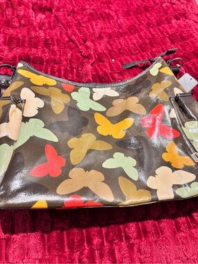 OiOi Australia Butterfly Print Diaper Bag 19x13 Multi Pockets In & Out Lined
